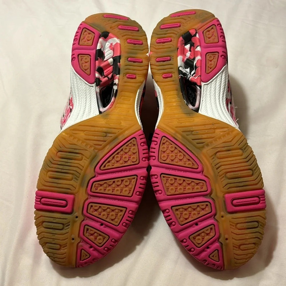 ASICS WOMENS VOLLEYBALL GEL-1140V SHOES IN BLACK/NEON PINK/WHITE - Picture 7 of 10